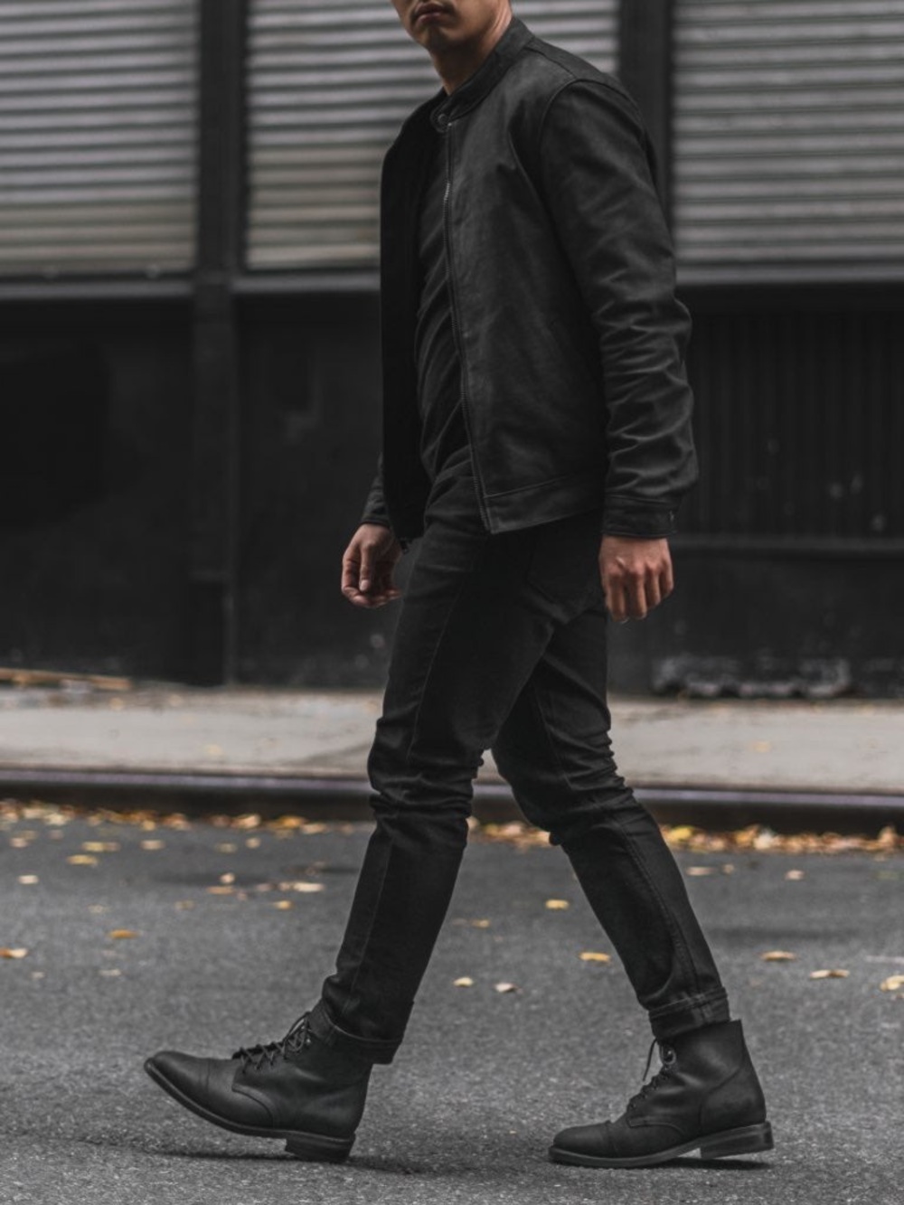Thursday Boot Company Men's Black Leather Bomber Jacket - Picture 2 of 7